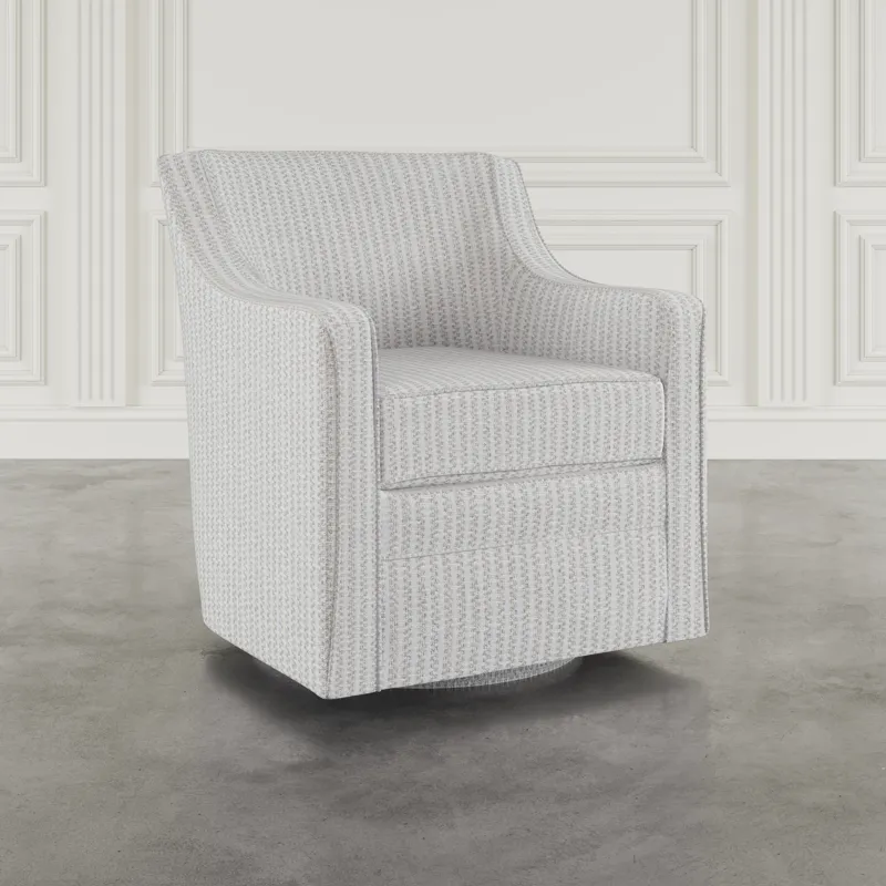 Barrett Crux Transitional Modern Textured Upholstery Swivel Accent Armchair