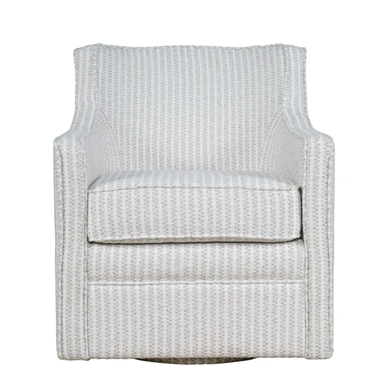 Barrett Crux Transitional Modern Textured Upholstery Swivel Accent Armchair