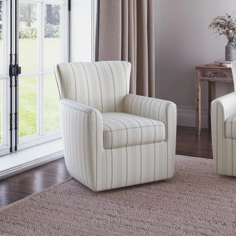 Blakely Harper Contemporary Traditional Swivel Accent Chair