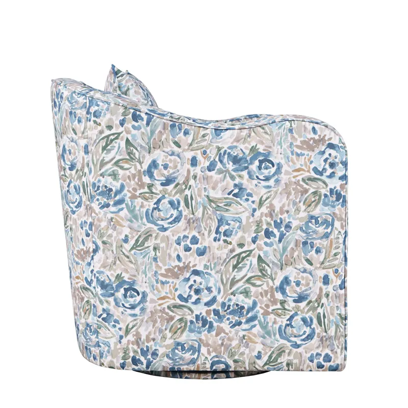 Daisy Bloom Classic Traditional Swivel Accent Armchair With Pillow