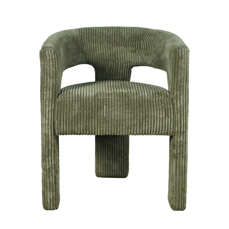 Bowen Modern Three-Leg Upholstered Accent Dining Armchair With Corduroy Fabric
