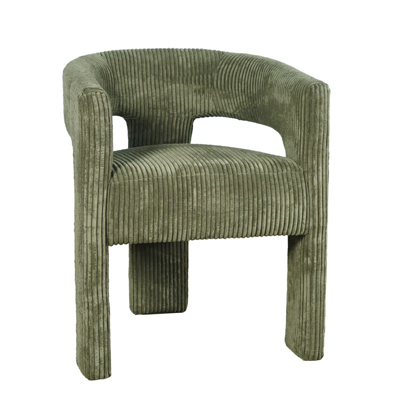 Bowen Modern Three-Leg Upholstered Accent Dining Armchair With Corduroy Fabric