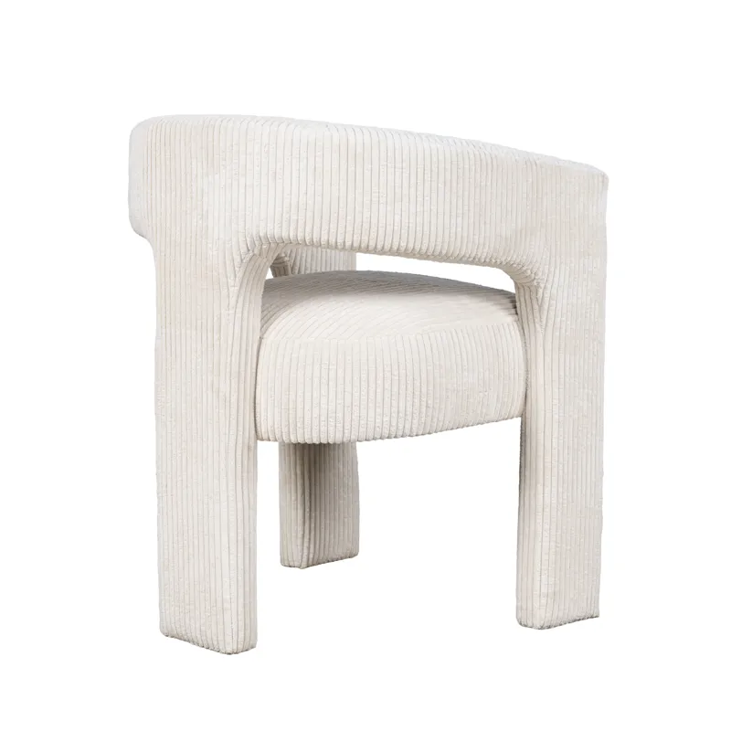 Bowen Modern Three-Leg Upholstered Accent Dining Armchair With Corduroy Fabric