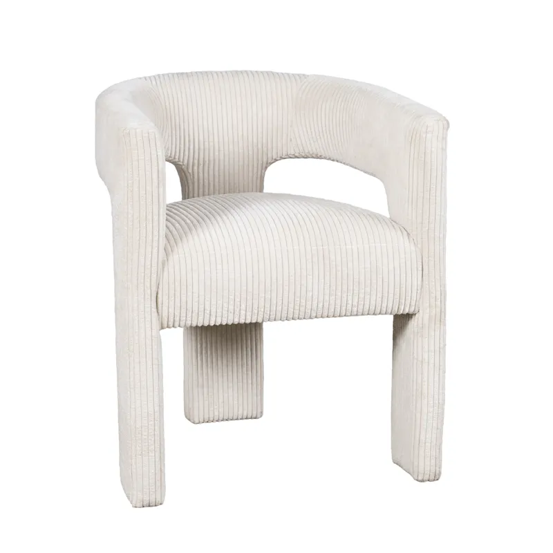 Bowen Modern Three-Leg Upholstered Accent Dining Armchair With Corduroy Fabric