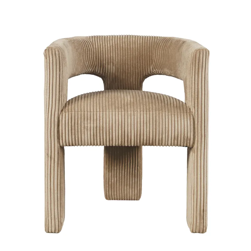 Bowen Modern Three-Leg Upholstered Accent Dining Armchair With Corduroy Fabric