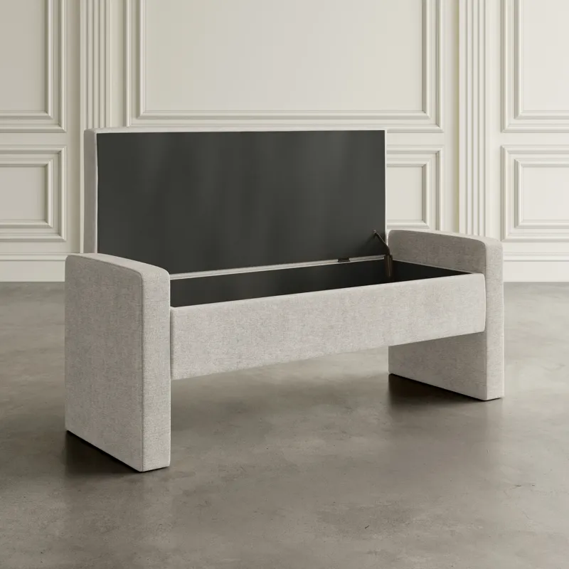 Braun 48\" Contemporary Upholstered Modern Bedroom Hallway Storage Bench