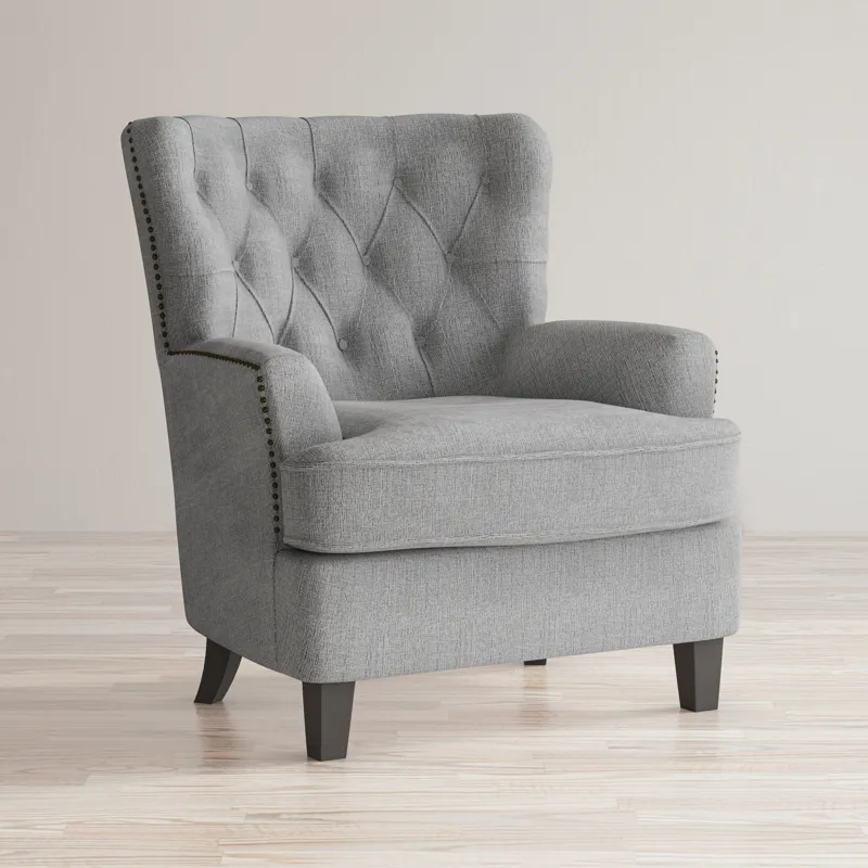 Bryson Transitional Upholstered Accent Chair With Nailhead Trim