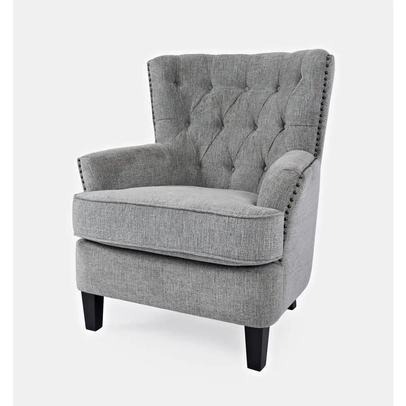 Bryson Transitional Upholstered Accent Chair With Nailhead Trim