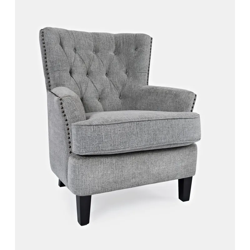 Bryson Transitional Upholstered Accent Chair With Nailhead Trim