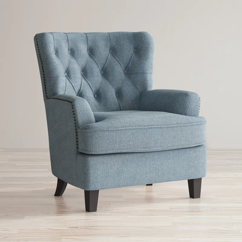 Bryson Transitional Upholstered Accent Chair With Nailhead Trim