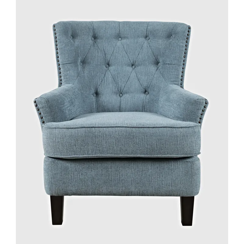 Bryson Transitional Upholstered Accent Chair With Nailhead Trim