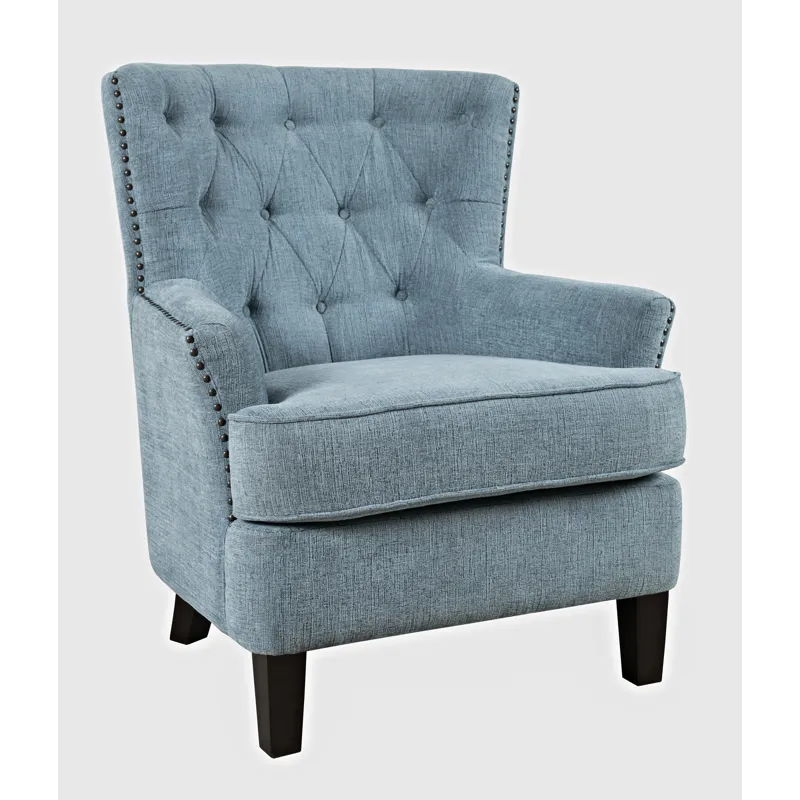 Bryson Transitional Upholstered Accent Chair With Nailhead Trim