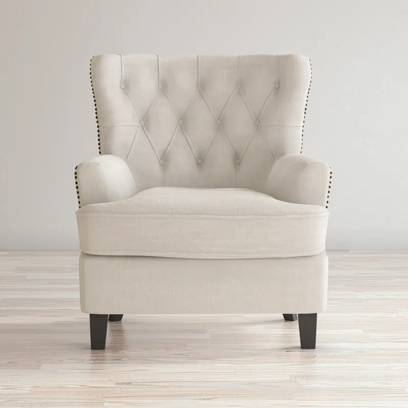 Bryson Transitional Upholstered Accent Chair With Nailhead Trim