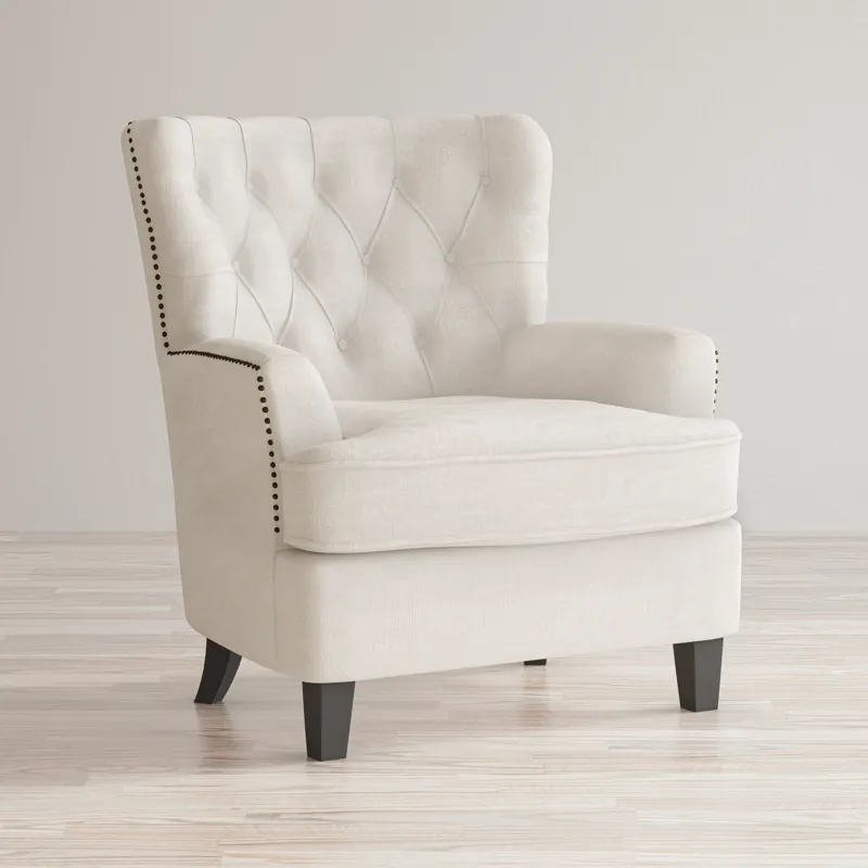 Bryson Transitional Upholstered Accent Chair With Nailhead Trim