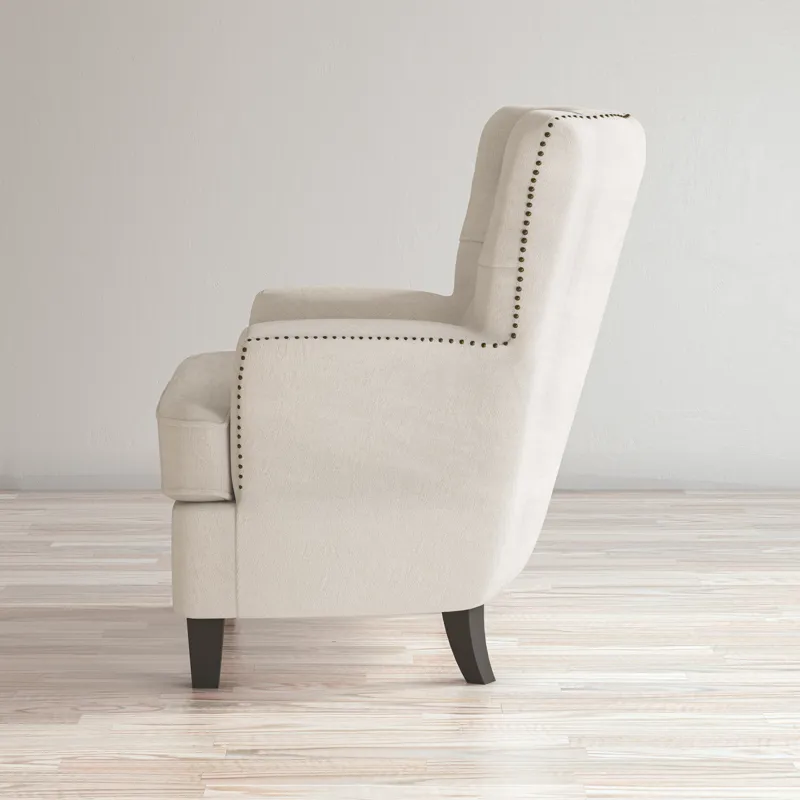 Bryson Transitional Upholstered Accent Chair With Nailhead Trim