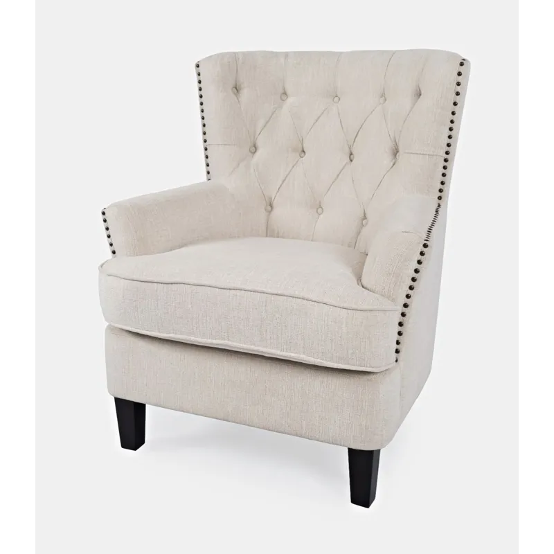 Bryson Transitional Upholstered Accent Chair With Nailhead Trim