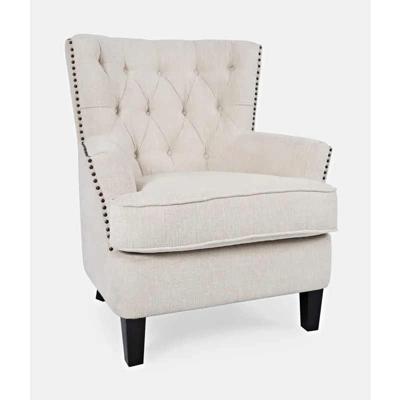 Bryson Transitional Upholstered Accent Chair With Nailhead Trim