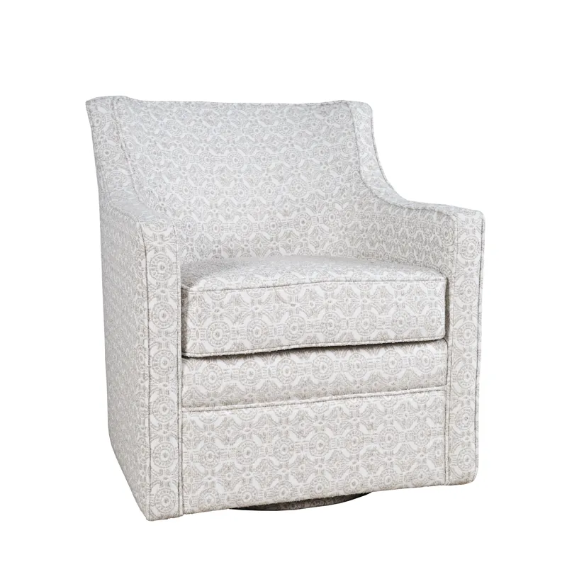 Barrett Crux Transitional Modern Textured Upholstery Swivel Accent Armchair