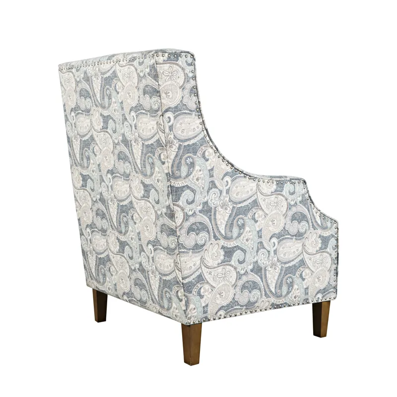 Westbrook Paisley Fabric Transitional Upholstered Accent Chair With Nailhead Trim