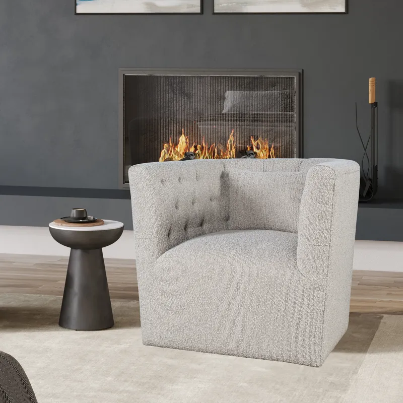 Everly Boucle Modern Transitional Swivel Accent Chair