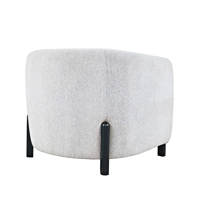 Finn Modern Upholstered Barrel Accent Chair With Exposed Frame