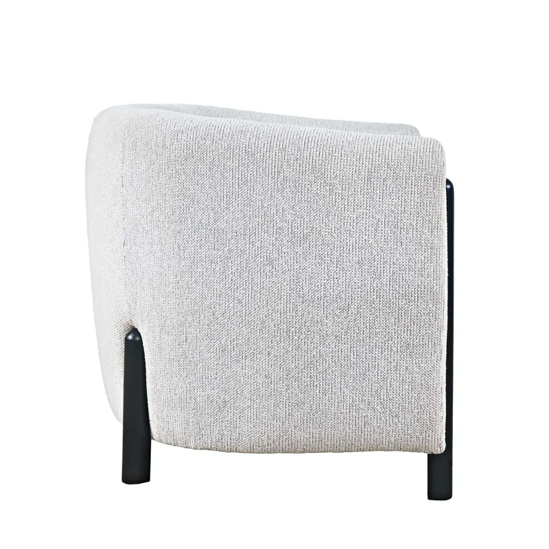 Finn Modern Upholstered Barrel Accent Chair With Exposed Frame