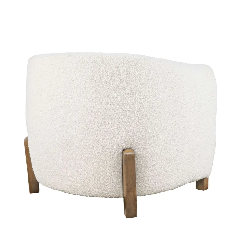 Finn Modern Upholstered Barrel Accent Chair With Exposed Frame