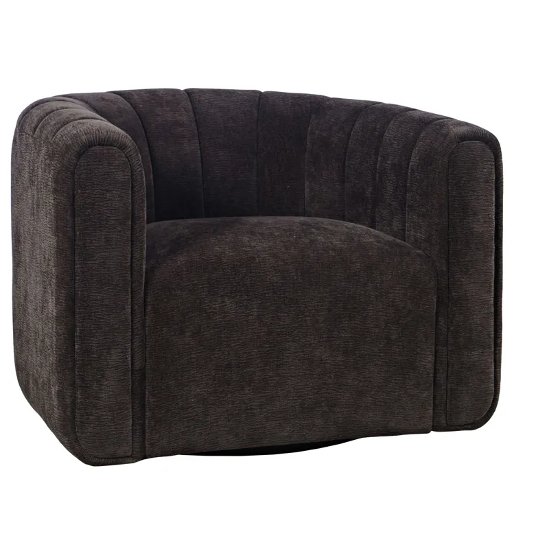 Grande Modern Barrel Swivel Upolstered Tufted Accent Chair