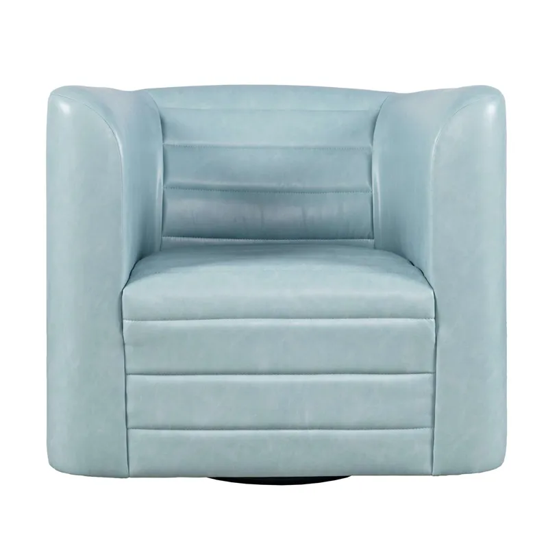 Gt Upholstered Channel Tufted Barrel Accent Swivel Chair