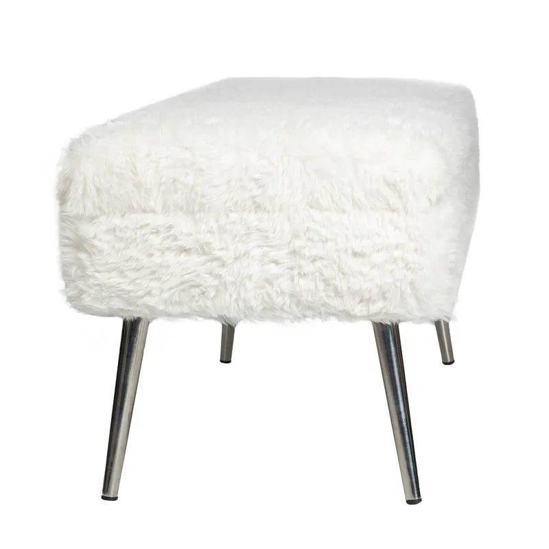 Huggy Luxury Plush Faux Fur Upholstered Storage Bench