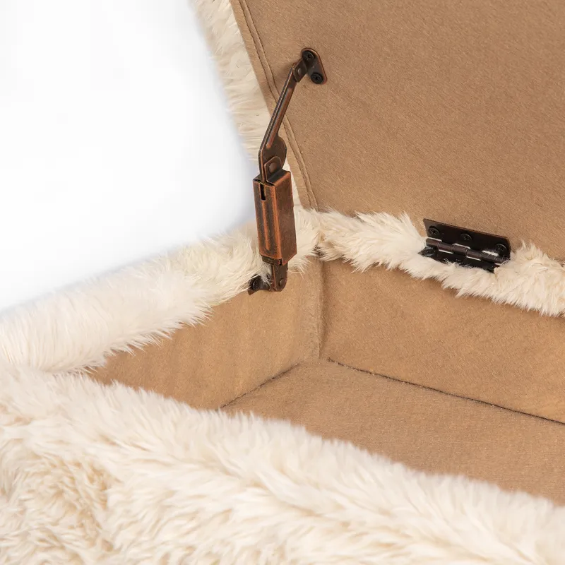 Huggy Luxury Plush Faux Fur Upholstered Storage Bench