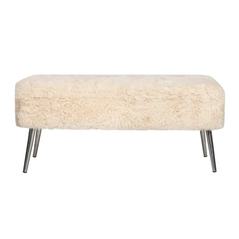 Huggy Luxury Plush Faux Fur Upholstered Storage Bench