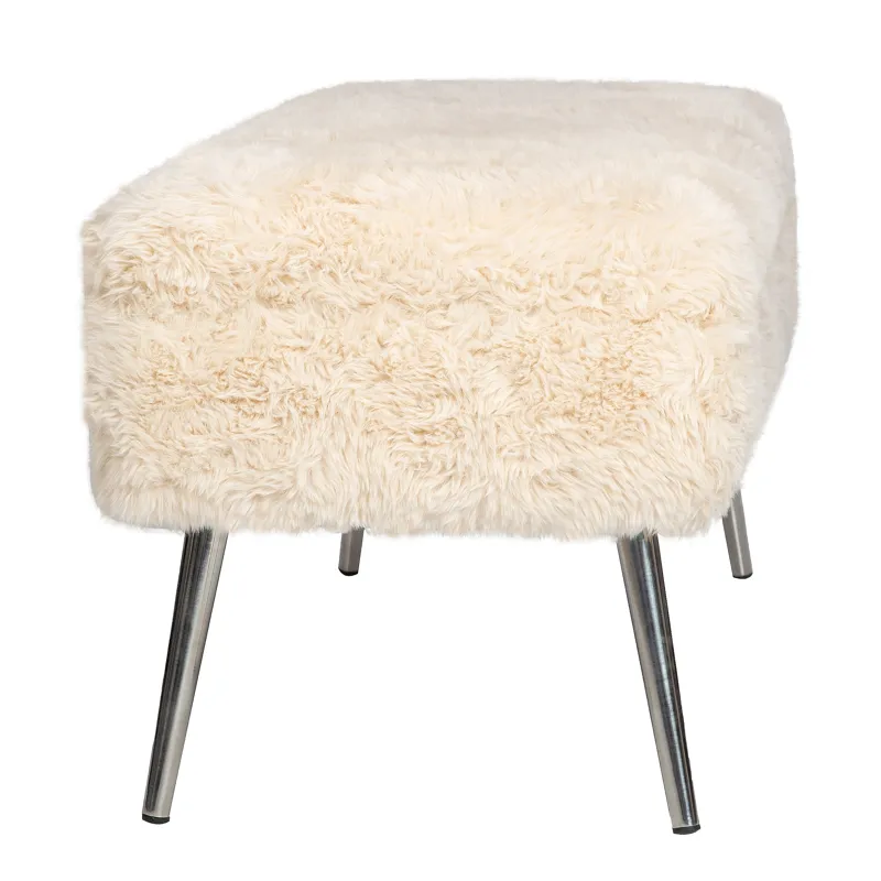Huggy Luxury Plush Faux Fur Upholstered Storage Bench