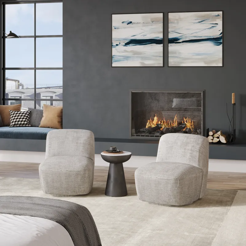 Josie Upholstered Contemporary Casual Swivel Accent Chair