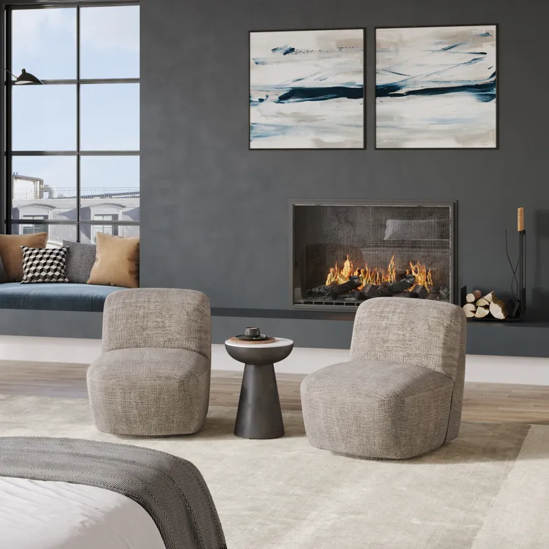 Josie Upholstered Contemporary Casual Swivel Accent Chair