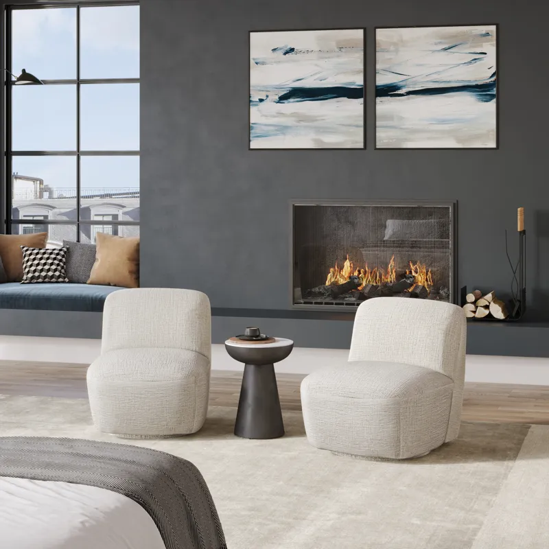 Josie Upholstered Contemporary Casual Swivel Accent Chair