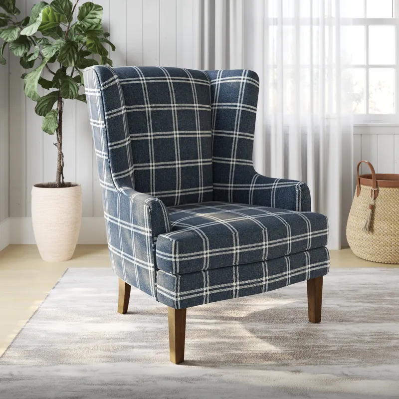 Lacroix Traditional Upholstered Wingback Accent Chair