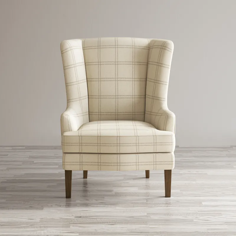 Lacroix Traditional Upholstered Wingback Accent Chair