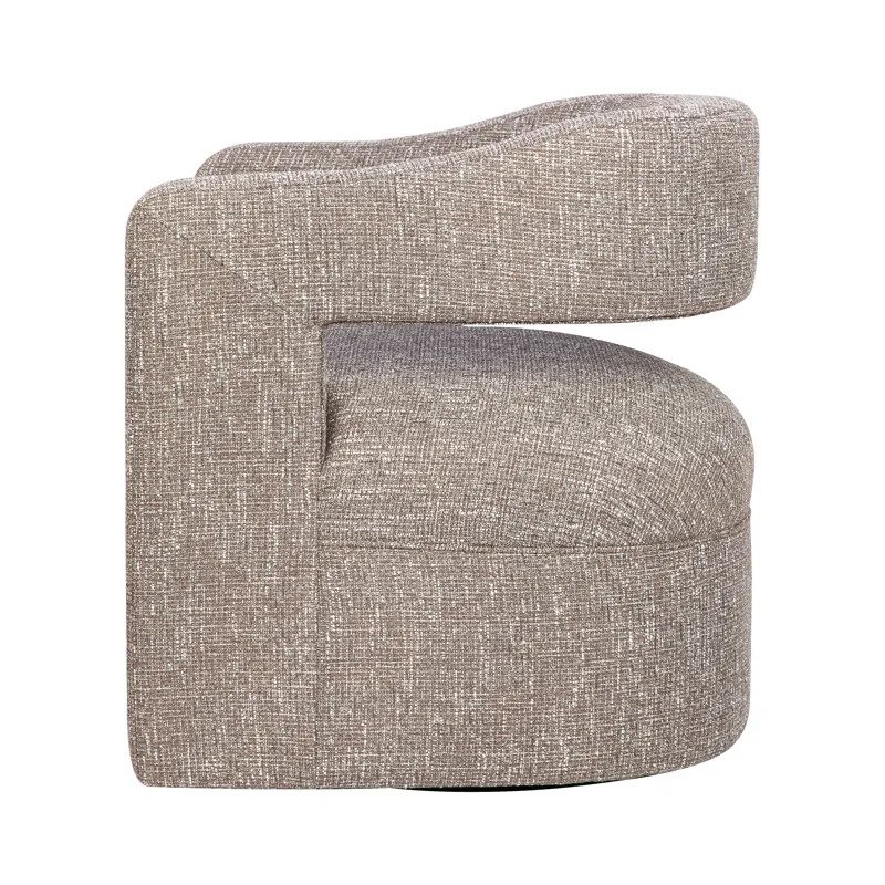 Lexy Modern Sculpted Curved Upholstered Swivel Accent Chair