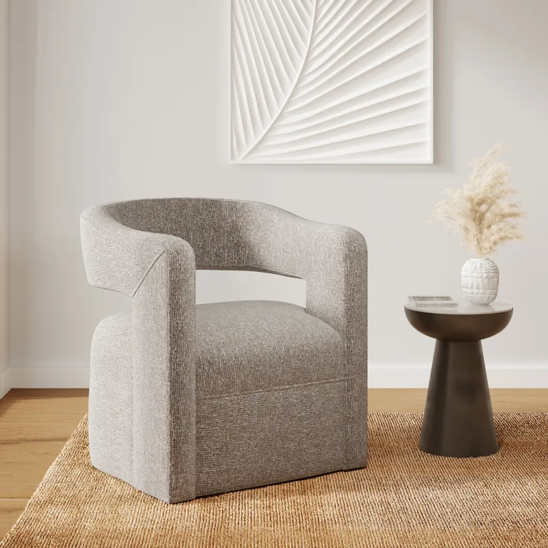 Lexy Modern Sculpted Curved Upholstered Swivel Accent Chair