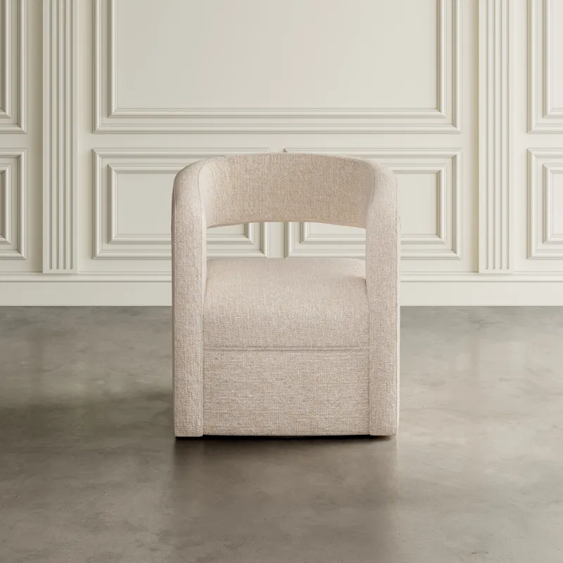 Lexy Modern Sculpted Curved Upholstered Swivel Accent Chair