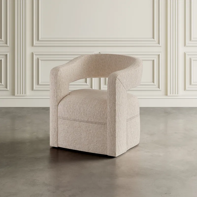 Lexy Modern Sculpted Curved Upholstered Swivel Accent Chair