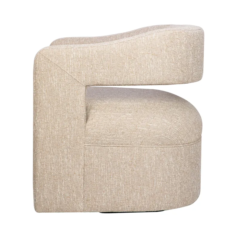 Lexy Modern Sculpted Curved Upholstered Swivel Accent Chair