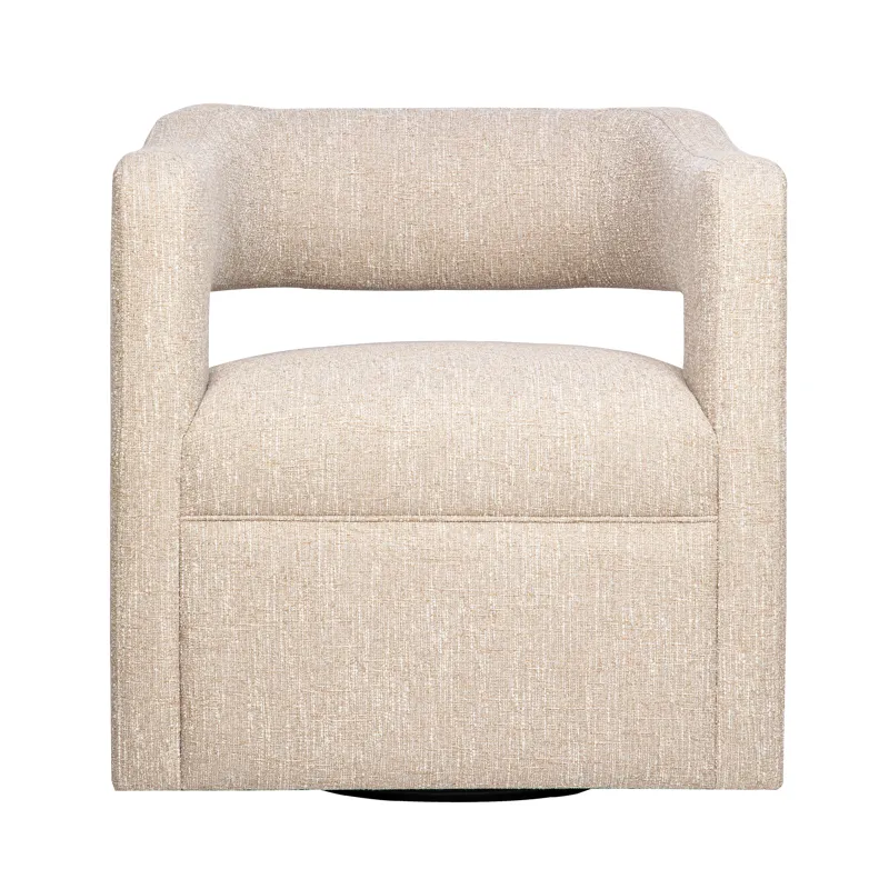 Lexy Modern Sculpted Curved Upholstered Swivel Accent Chair