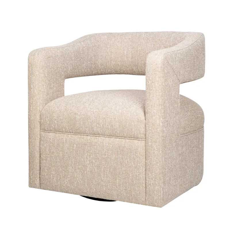 Lexy Modern Sculpted Curved Upholstered Swivel Accent Chair
