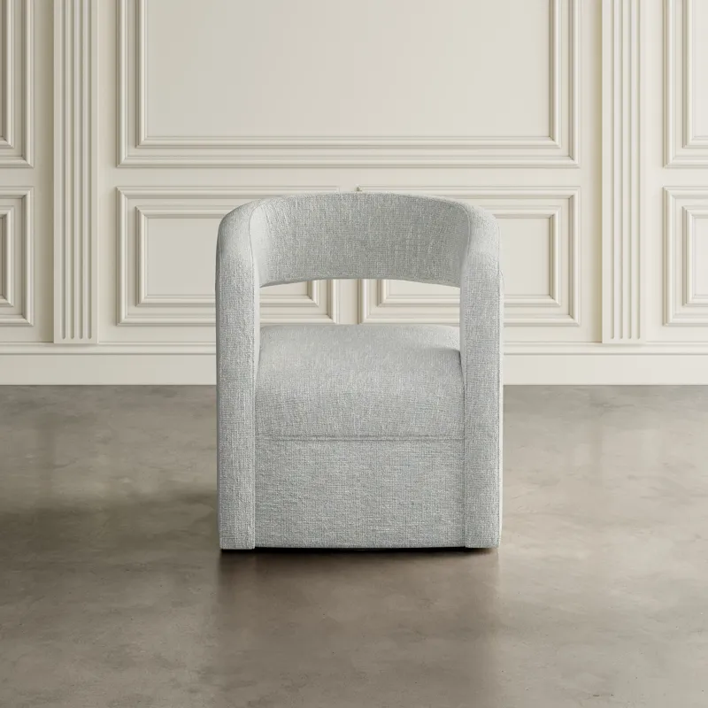 Lexy Modern Sculpted Curved Upholstered Swivel Accent Chair
