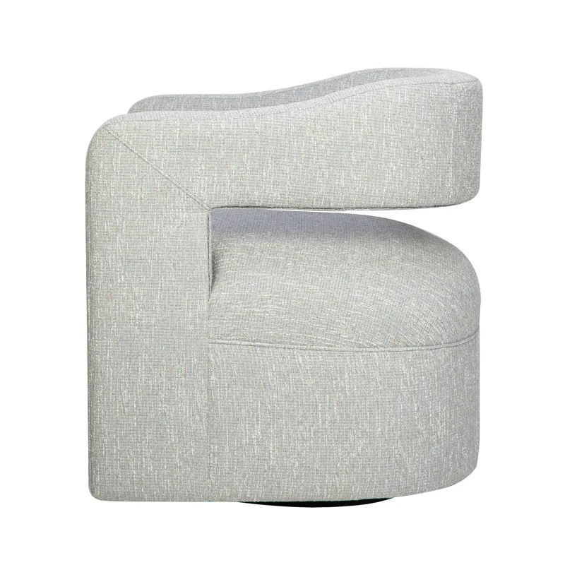 Lexy Modern Sculpted Curved Upholstered Swivel Accent Chair