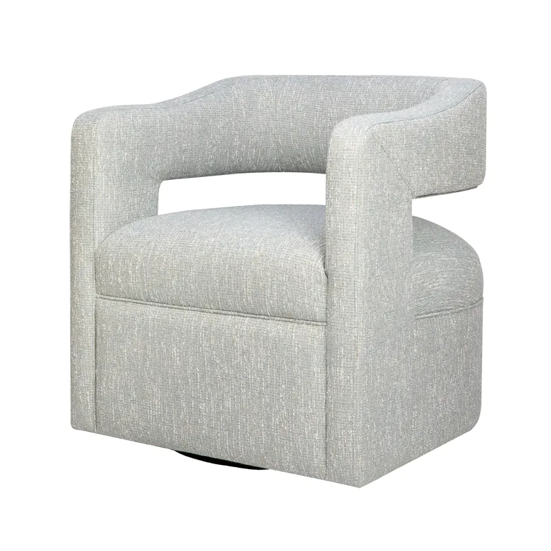 Lexy Modern Sculpted Curved Upholstered Swivel Accent Chair