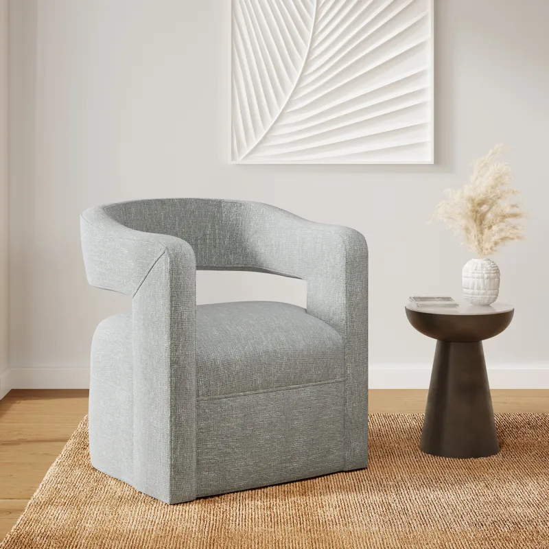 Lexy Modern Sculpted Curved Upholstered Swivel Accent Chair