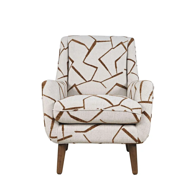 Nielsen Mid-Century Modern Upholstered Geometric Lounge Accent Chair